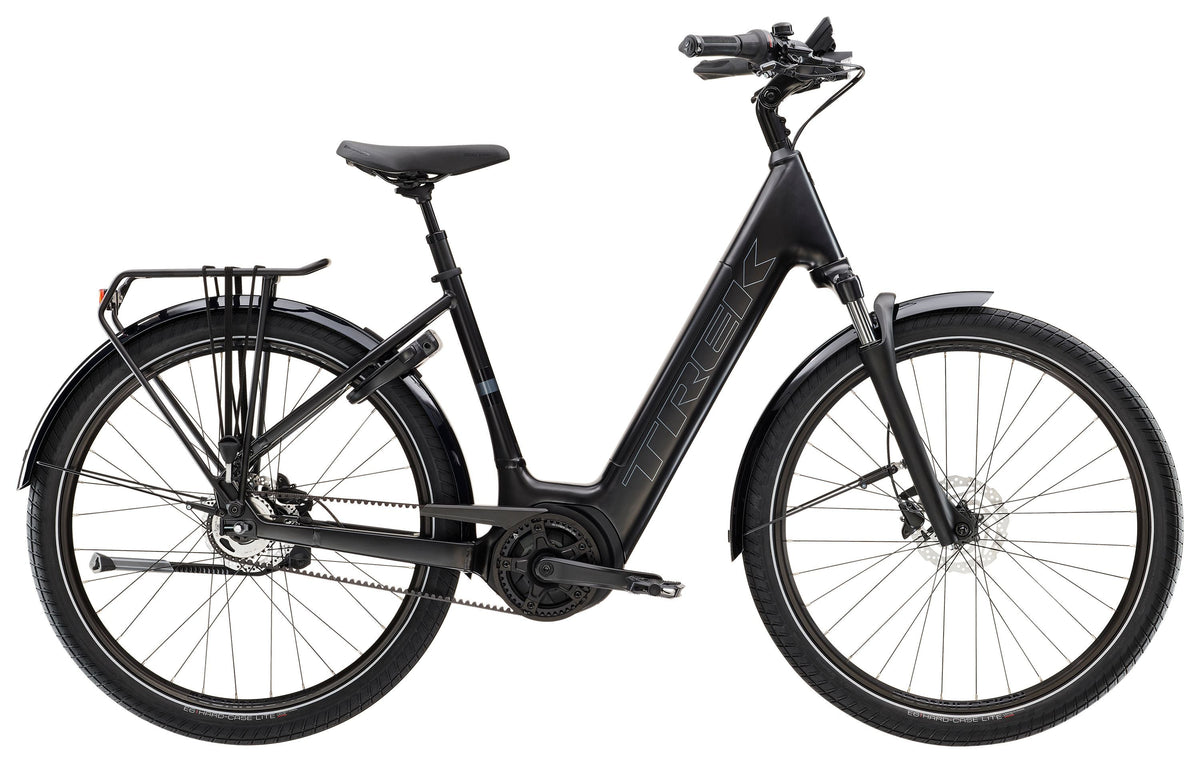Trek District+ 4 Lowstep – sähkökaupunkipyörä, 75 Nm, 400 Wh