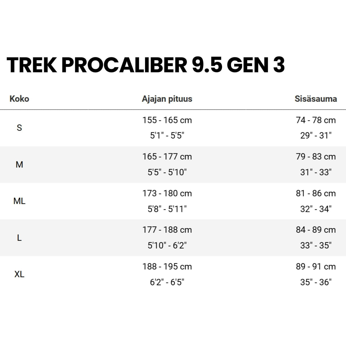 Trek Procaliber 9.5 Gen 3 – XC-maastopyörä, OCLV Mountain Carbon