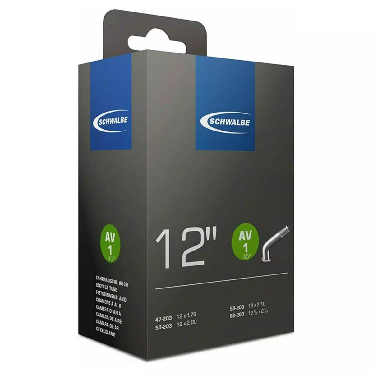 Schwalbe Sisärengas AV1 45° – 12" sisärenkaat 47-62x203