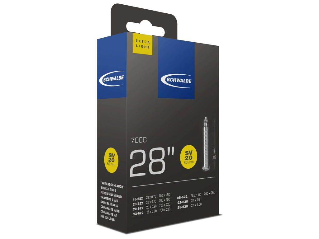 Schwalbe SV20 Extra Light – sisärengas, Presta 80 mm, 18–25/622–630