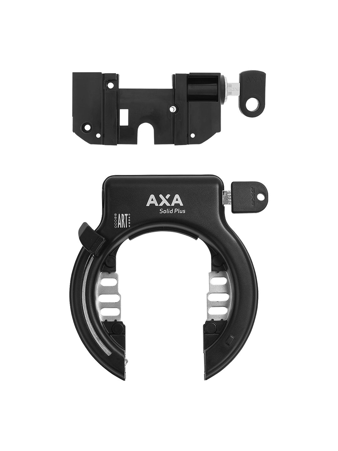 AXA Bosch 2 Rack Battery with Solid-Plus Ring Lock [LCK AXA BSH2 RCK BATT W/RL]