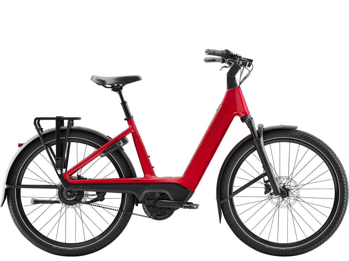 Trek Charter+ 4 Enviolo Belt 540 Wh Lowstep – sähköhybridipyörä, 75 Nm, 540 Wh